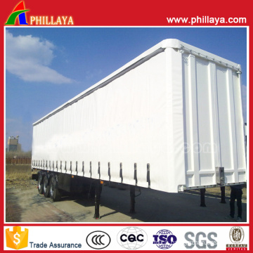 Steel Box Fabric Curtain Side Semi Trailer for Supermarket Goods